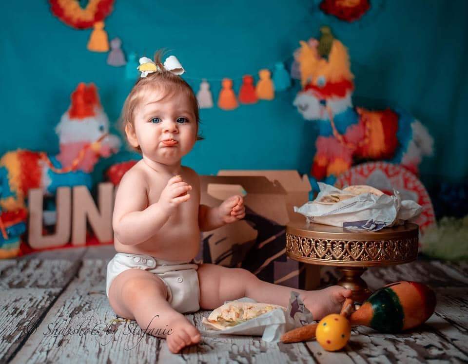 Kate 1st Birthday Party with Colorful Decoration Backdrop for Photography Designed by Cassie Christiansen Photography - Kate Backdrop