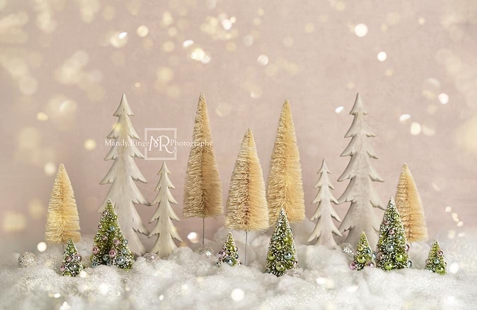 Kate Elegant Christmas Trees with Glitter Backdrop for Photography Designed By Mandy Ringe Photography - Kate Backdrop