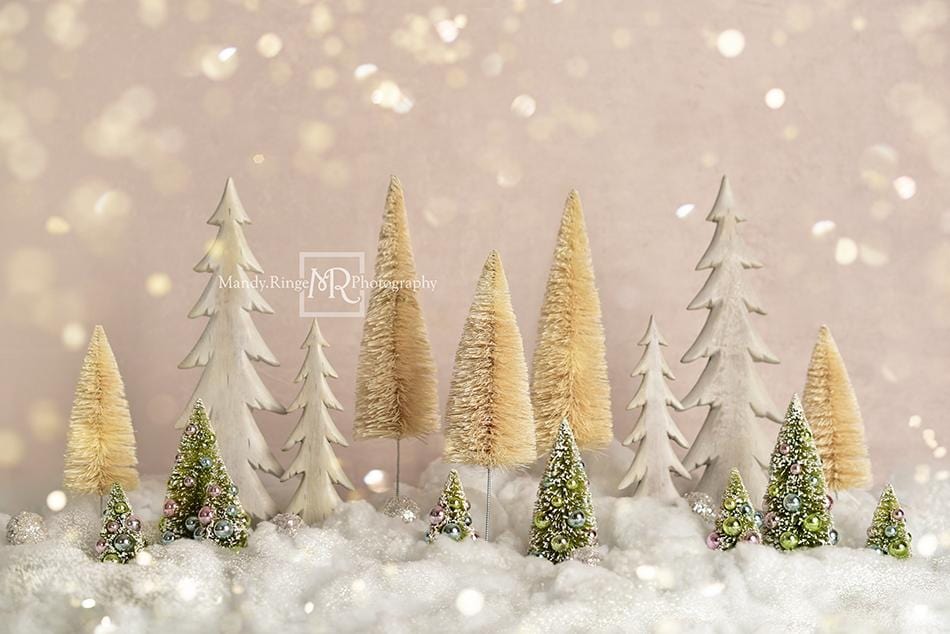 Kate Elegant Christmas Trees with Glitter Backdrop for Photography Designed By Mandy Ringe Photography - Kate Backdrop