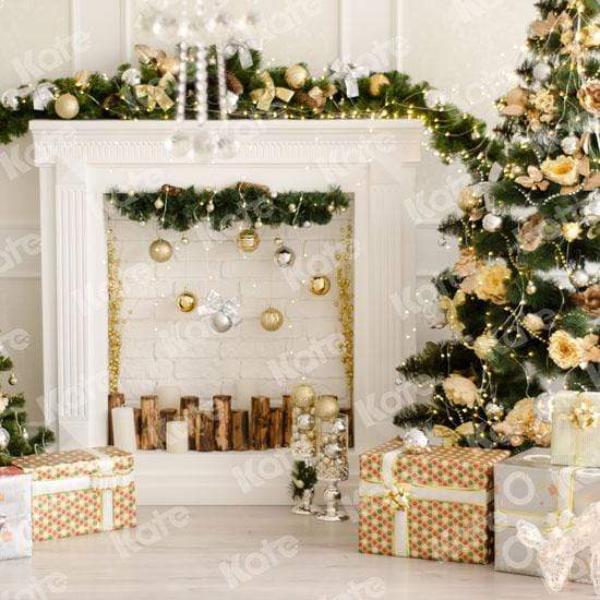 Katebackdrop£ºKate Christmas Decorations Presents Fireplace Backdrop
