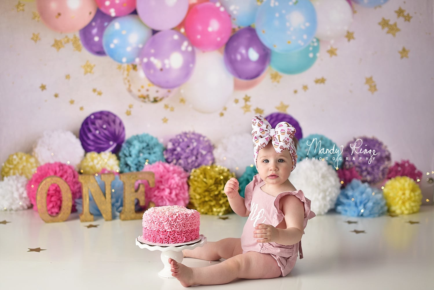 Kate Birthday Balloons and Stars Backdrop Designed By Mandy Ringe Photography - Kate Backdrop