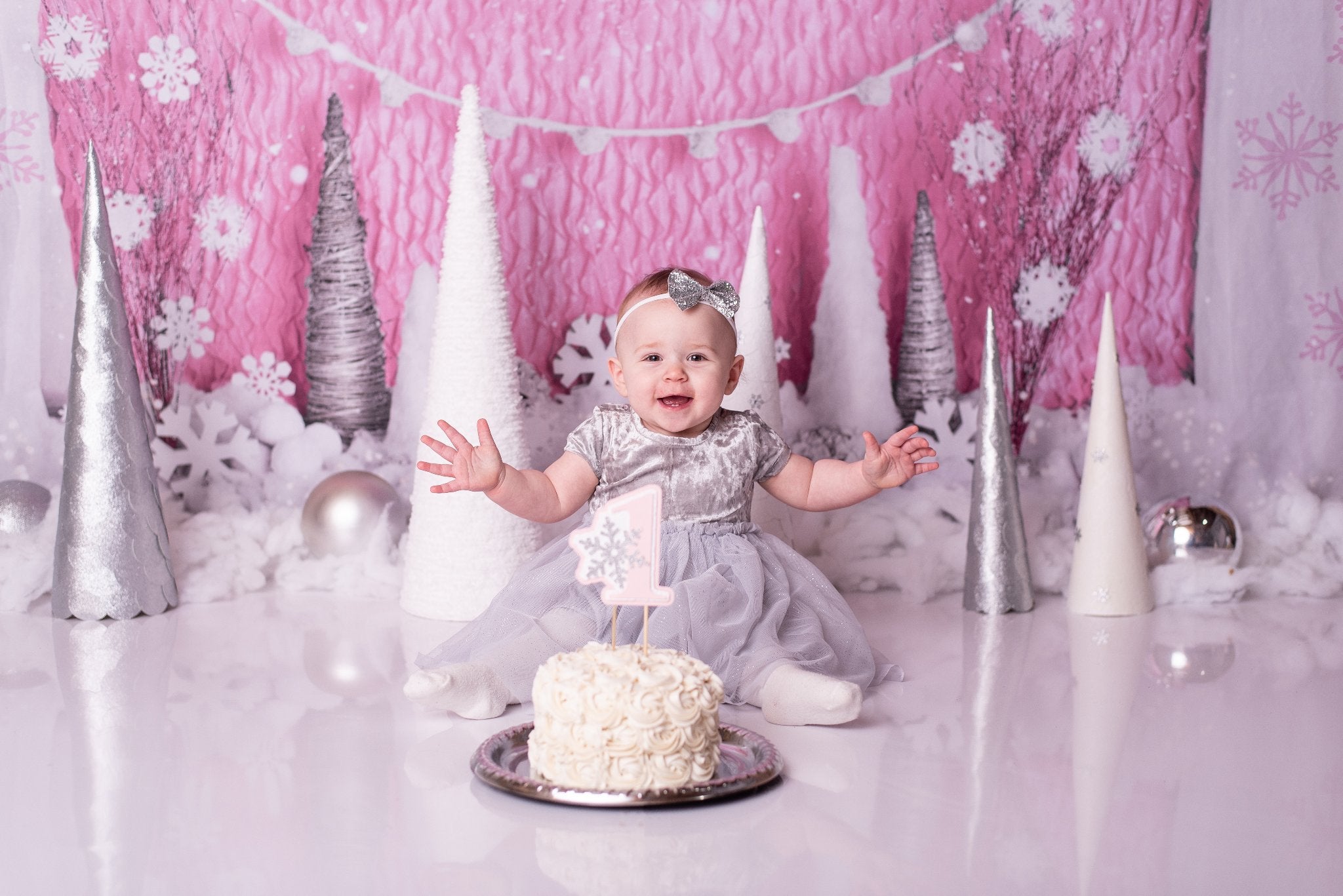 Kate Pink Winter Onederland Girly Backdrop Designed By Mandy Ringe Photography - Kate Backdrop