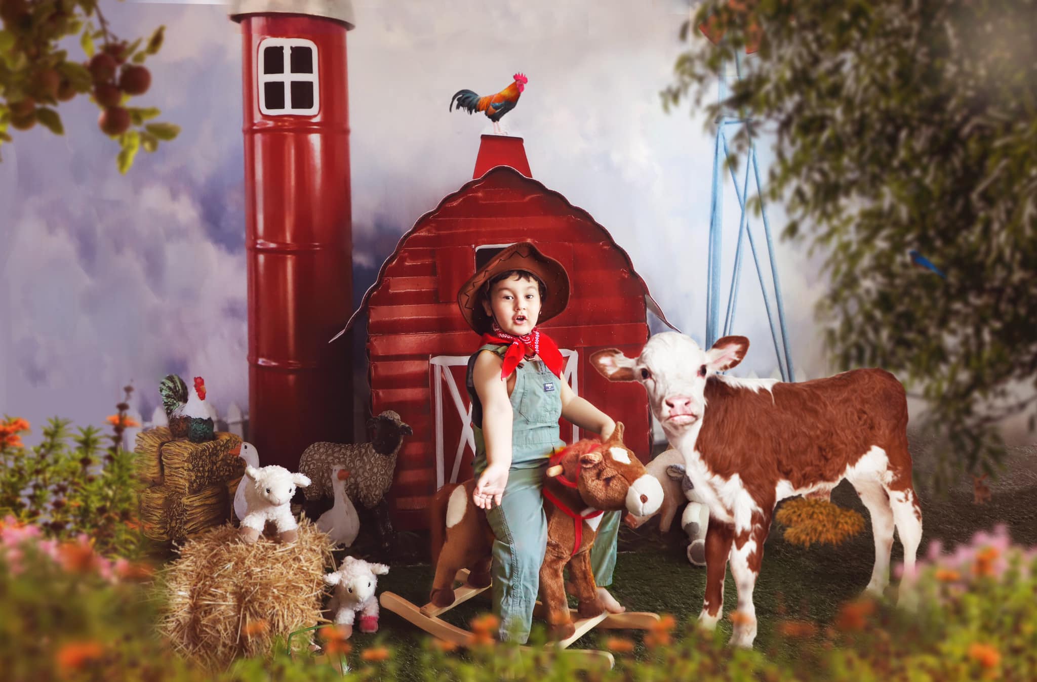 Kate Spring Barnyard Farm Backdrop Designed by Megan Leigh Photography - Kate Backdrop