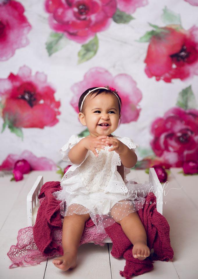 Katebackdrop鎷㈡綖Kate Fine Art Pink Flower Backdrop Designed by Megan Leigh Photography