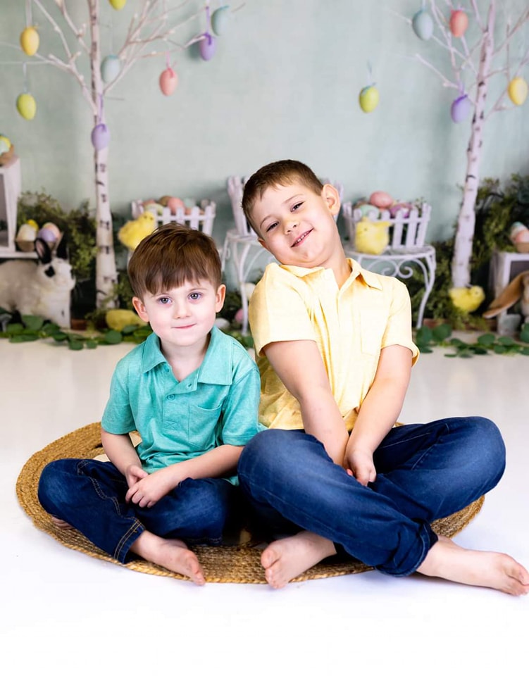 Kate Easter Egg Trees and Bunnies Backdrop Designed By Mandy Ringe Photography - Kate Backdrop