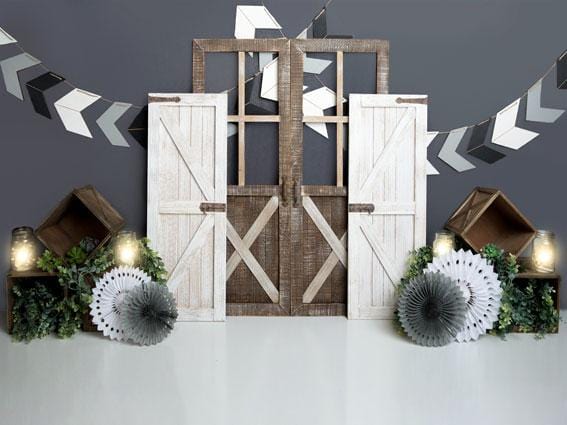 Kate Boy Gray Rustic Children Backdrop Designed by Megan Leigh Photography - Kate Backdrop