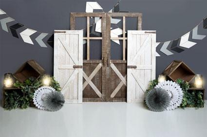 Kate Boy Gray Rustic Children Backdrop Designed by Megan Leigh Photography - Kate Backdrop