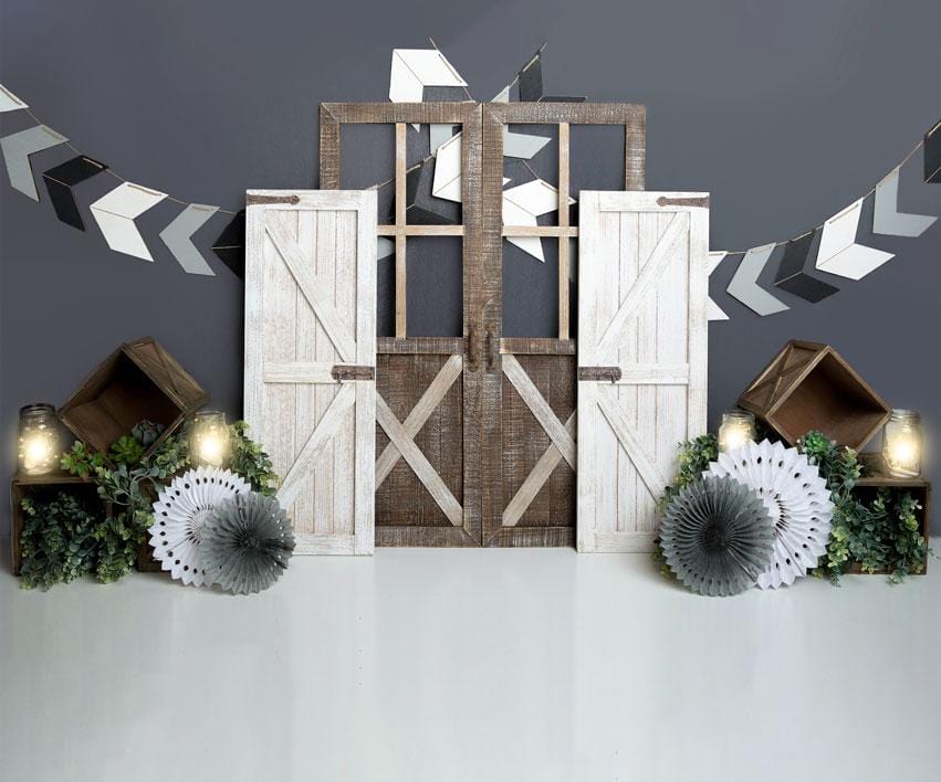 Kate Boy Gray Rustic Children Backdrop Designed by Megan Leigh Photography - Kate Backdrop