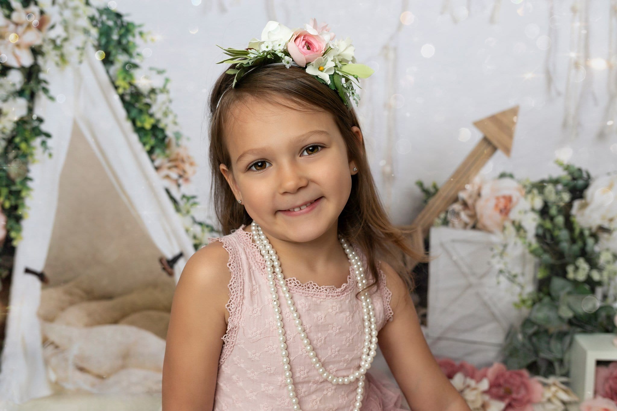 Kate Mother's Day Boho Teepee Spring Backdrop Designed by Megan Leigh Photography - Kate Backdrop