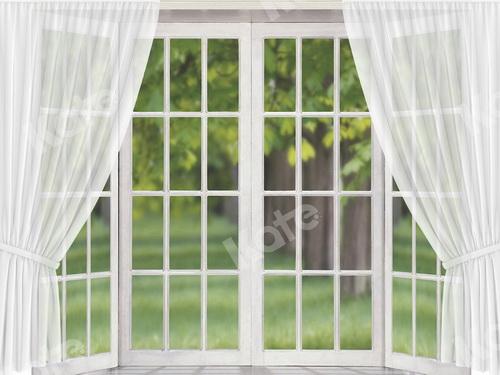 Katebackdrop鎷㈡綖Kate Window View White Curtain Spring Backdrop Designed by JS Photography