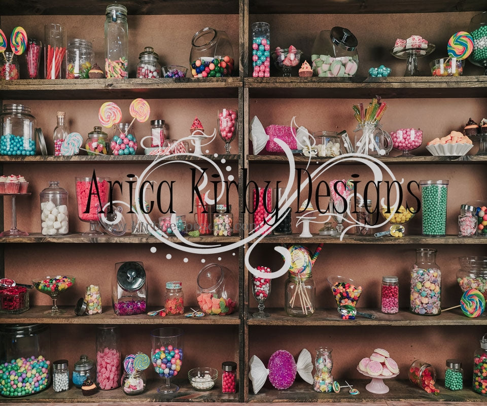 Kate Birthday Backdrop Candy Shoppe for Photography Designed by Arica Kirby - Kate Backdrop