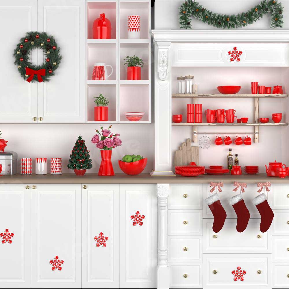 Kate White Christmas Kitchen Backdrop for Photography - Kate Backdrop
