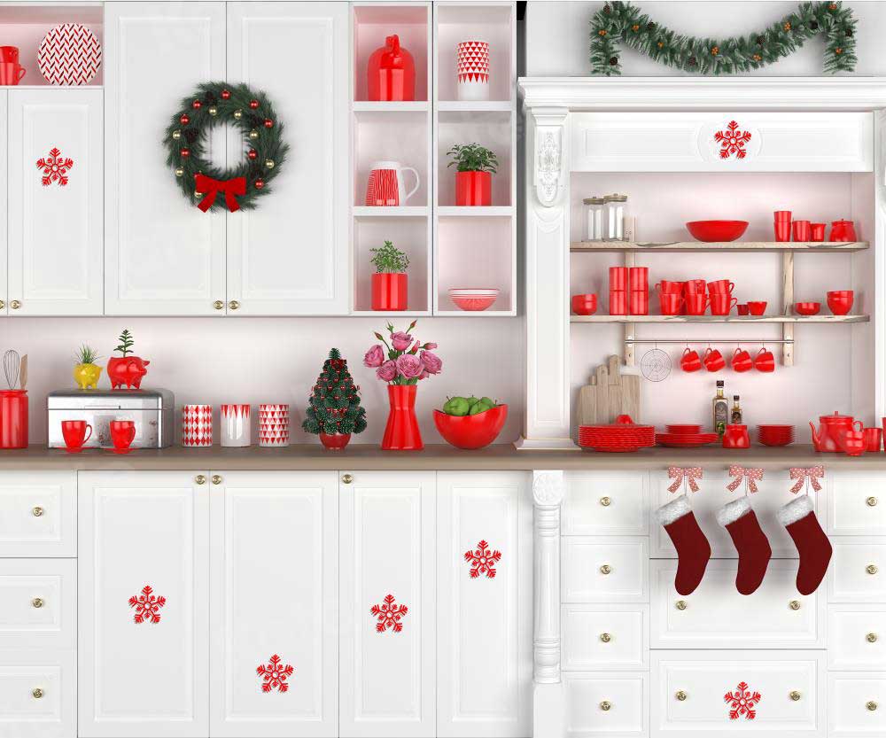 Kate White Christmas Kitchen Backdrop for Photography - Kate Backdrop