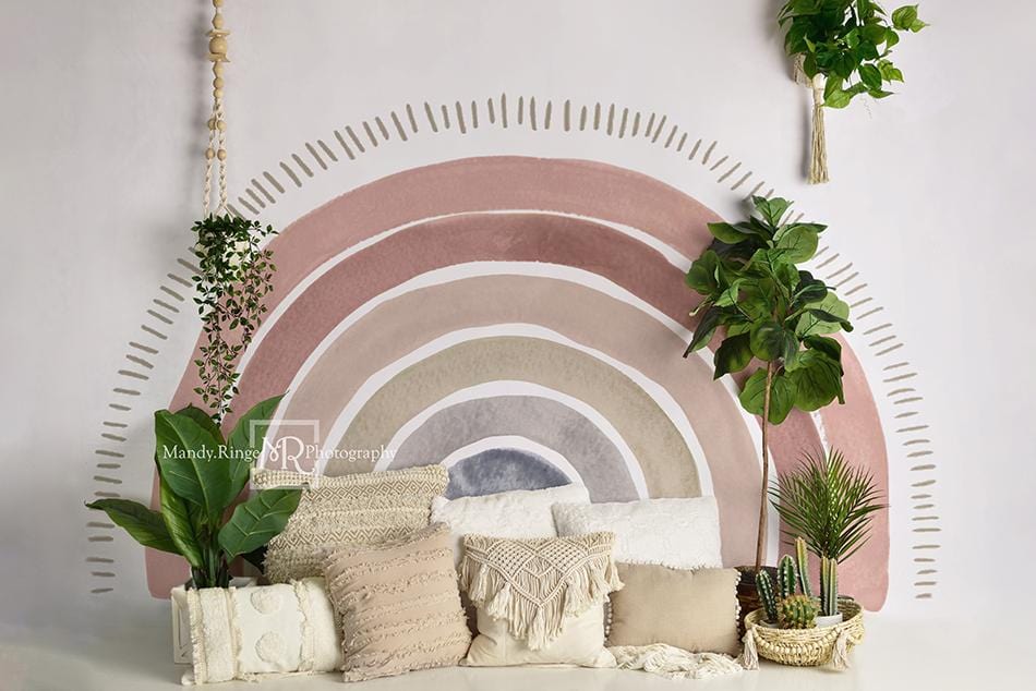 Kate Boho Rainbow Decorated Big Backdrop Designed by Mandy Ringe Photography - Kate Backdrop