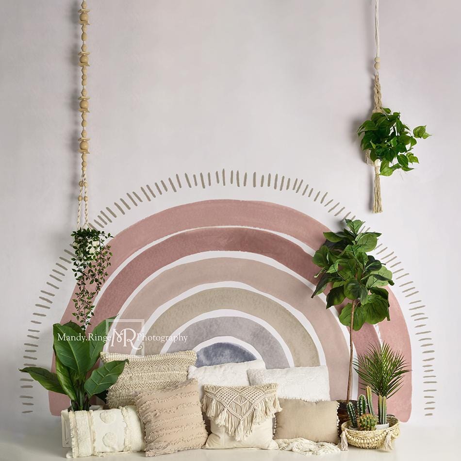Kate Boho Rainbow Decorated Big Backdrop Designed by Mandy Ringe Photography - Kate Backdrop
