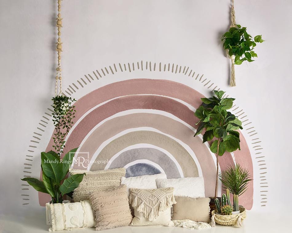 Kate Boho Rainbow Decorated Big Backdrop Designed by Mandy Ringe Photography - Kate Backdrop