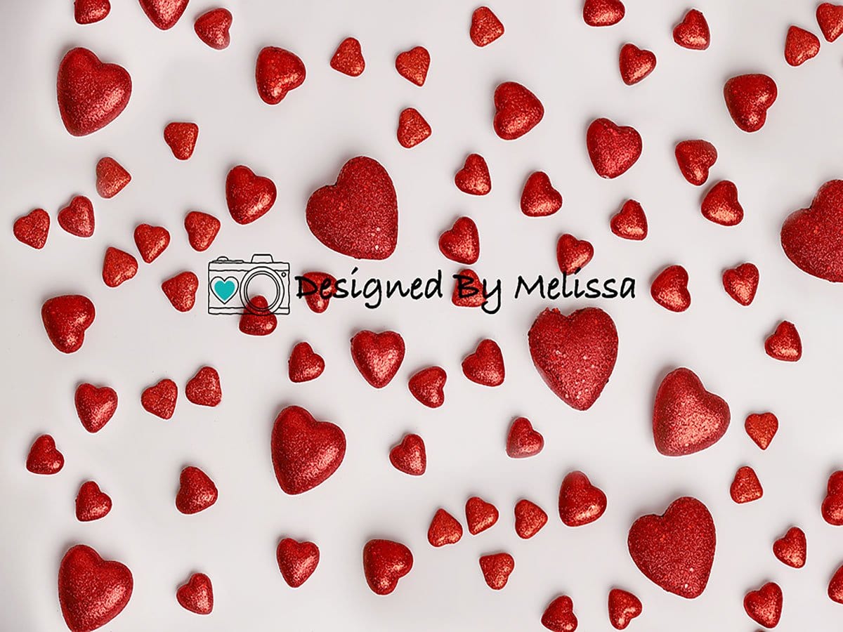 Kate Valentine's Day Red Hearts Backdrop Designed by Melissa King - Kate Backdrop