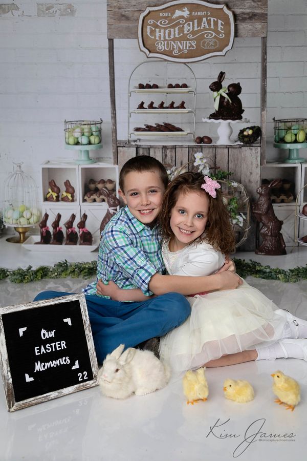 Kate Easter Chocolate Bunnies Backdrop Designed by Mandy Ringe Photography - Kate Backdrop