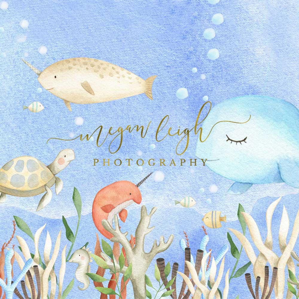 Kate Cake Smash Undersea World Backdrop Designed by Megan Leigh Photography - Kate Backdrop