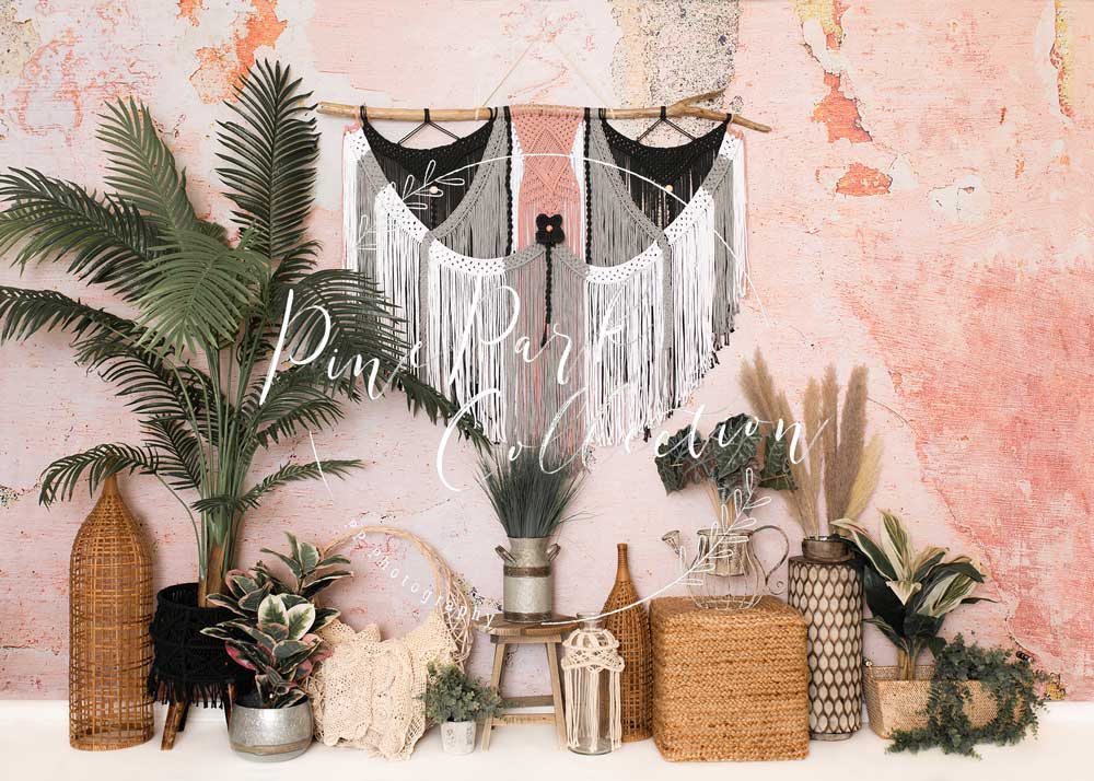 Kate Cake Smash Mother's Day Backdrop Summer Pink Bobo Room Designed By Pine Park Collection - Kate Backdrop