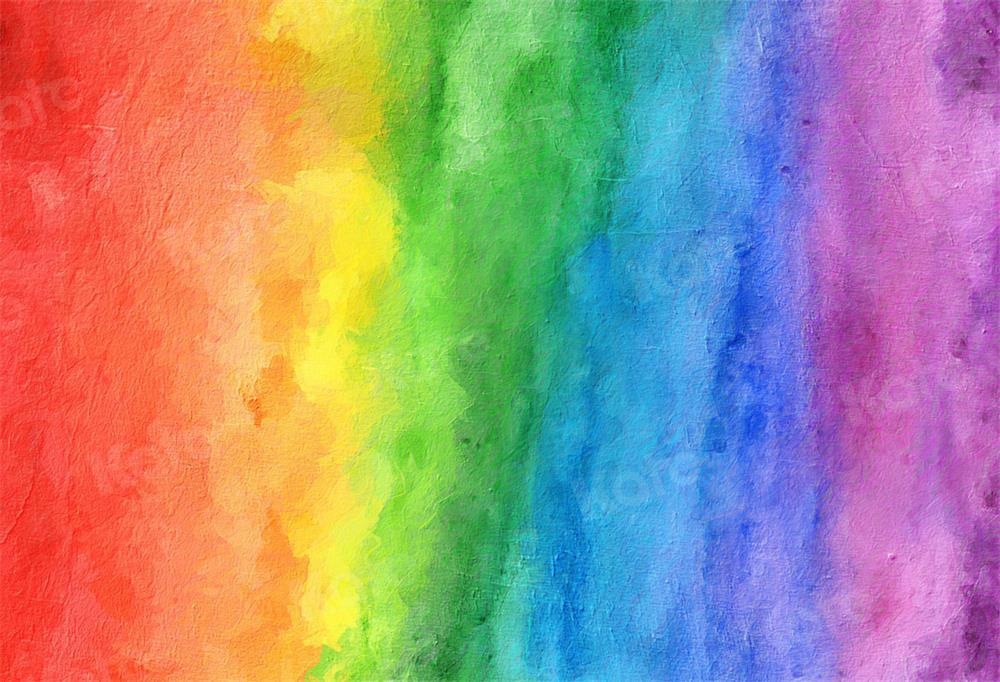 Kate Scenery Colorful Rainbow Cake Smash Backdrop for Photography - Kate Backdrop