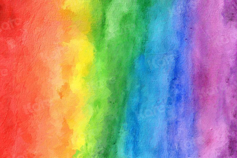 Kate Scenery Colorful Rainbow Cake Smash Backdrop for Photography - Kate Backdrop