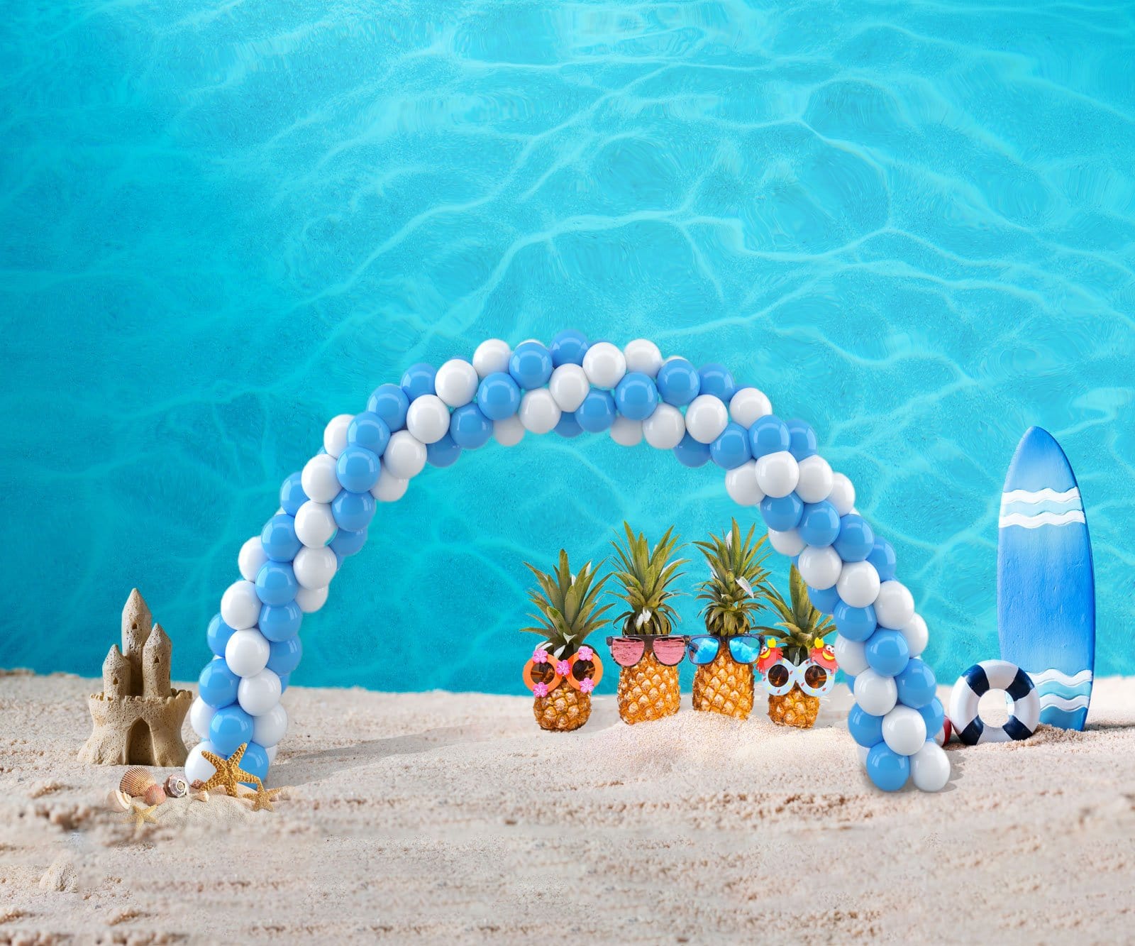 Kate Under the Sea Balloons Cake Smash Summer Backdrop for Photography - Kate Backdrop