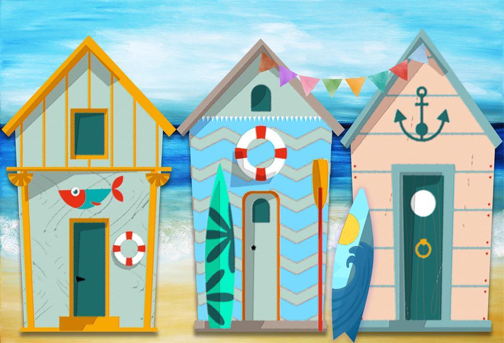 Kate Summer Seaside Cottage Cake Smash Backdrop for Photography - Kate Backdrop