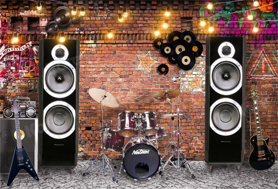 Kate Music Drum Kit Boy Band Cake Smash Backdrop for Photography - Kate Backdrop