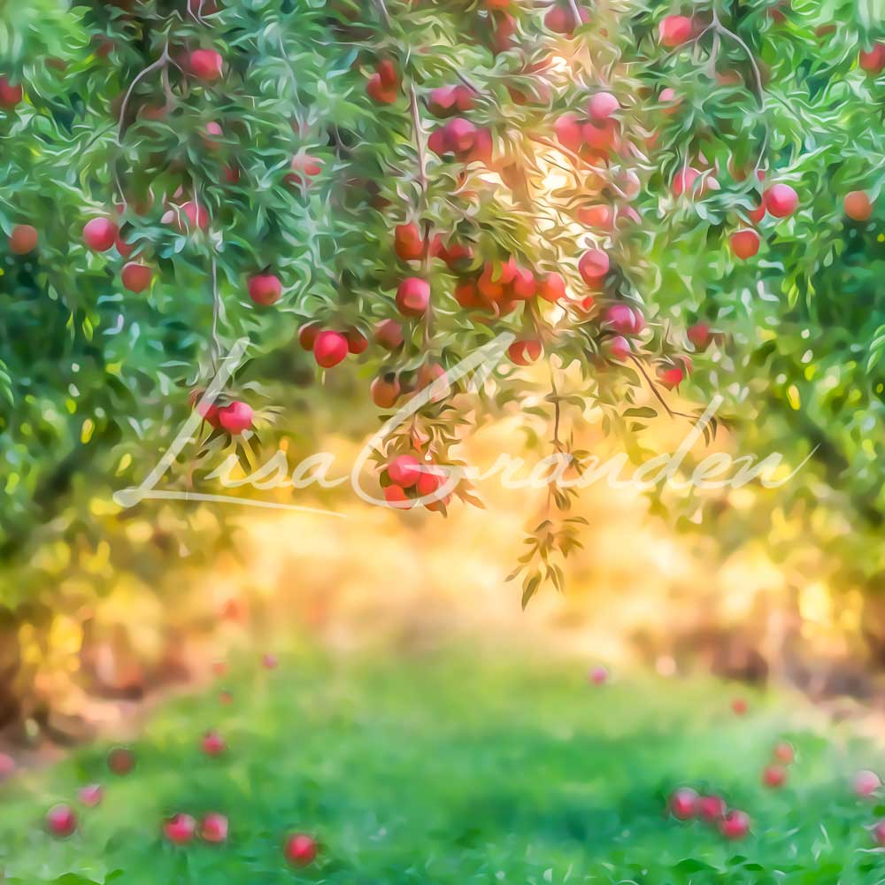 Kate Apple Orchard Summer Backdrop for Photography Designed by Lisa Granden - Kate Backdrop