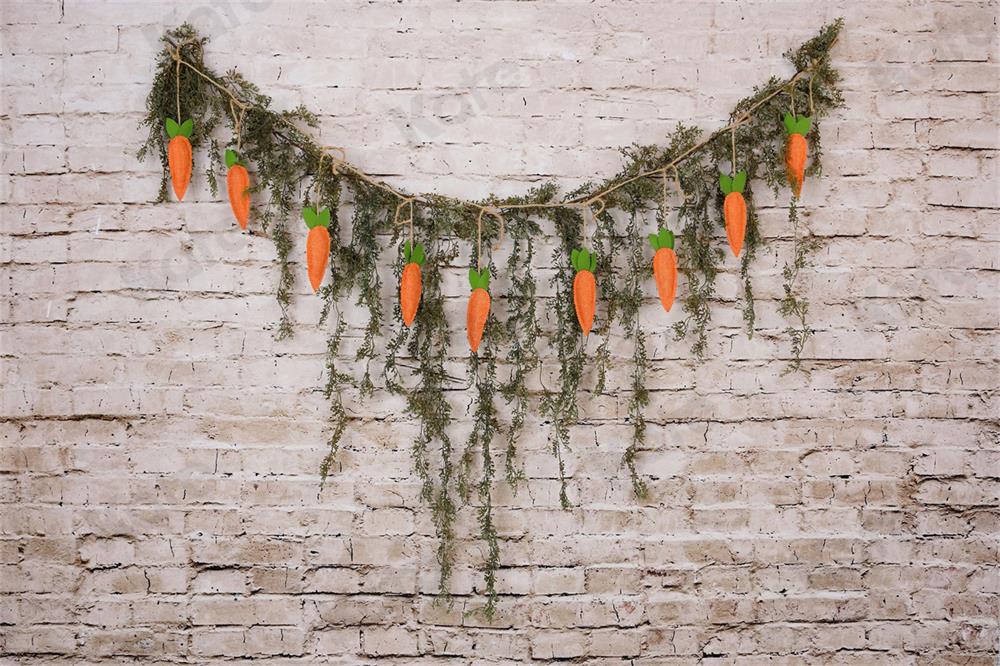Kate Brick Vine With Carrot Retro Backdrop for Photography - Kate Backdrop
