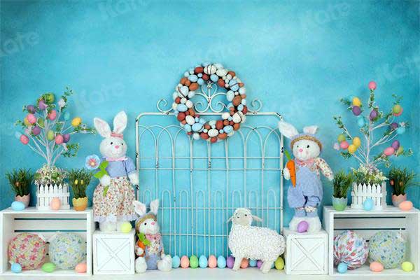 Kate Pet Cake Smash Easter Colorful Eggs Backdrop for Photography - Kate Backdrop