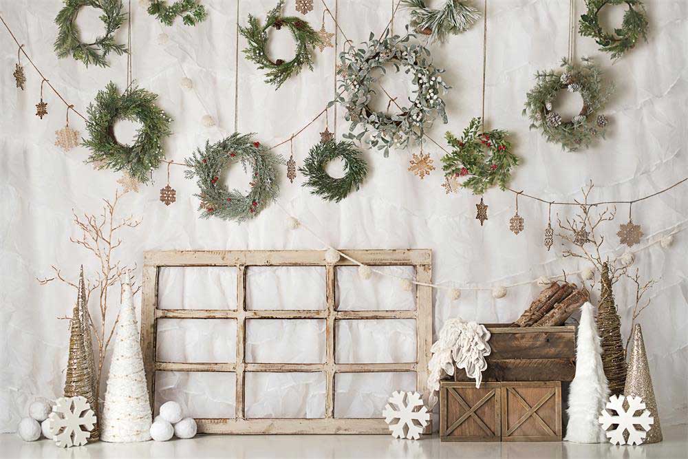 Kate Christmas Rustic Winter Backdrop Designed by Mandy Ringe Photography - Kate Backdrop