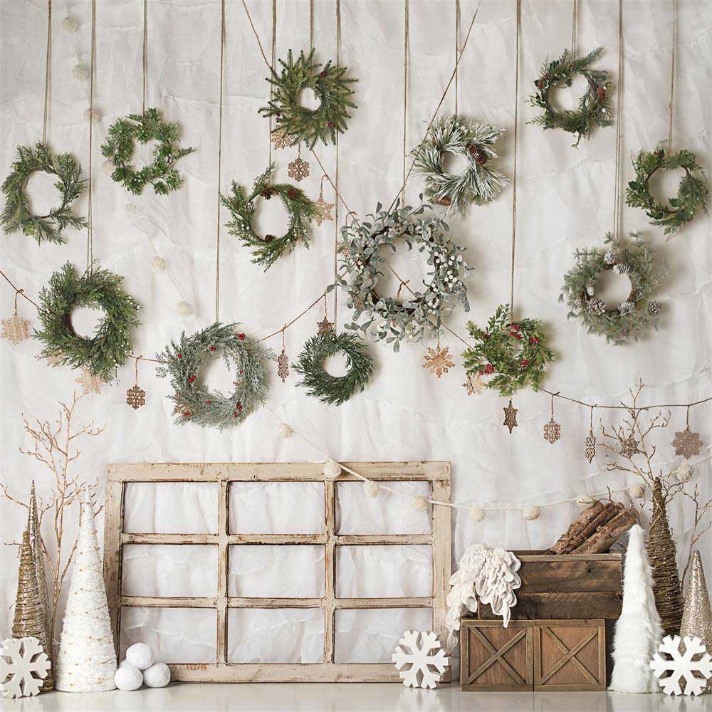 Kate Christmas Rustic Winter Backdrop Designed by Mandy Ringe Photography - Kate Backdrop