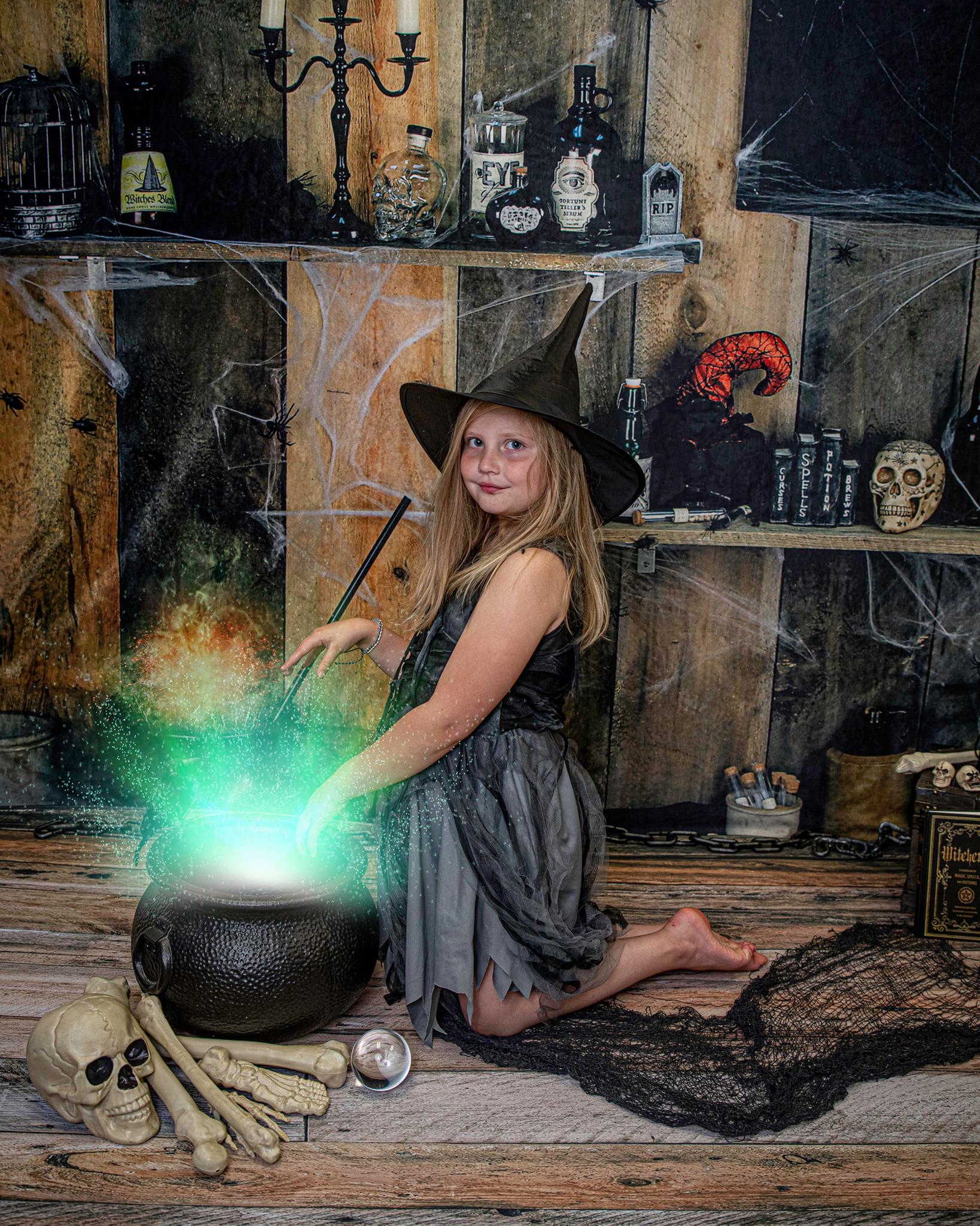 Kate Bunch of Hocus Pocus Halloween Backdrop designed by Arica Kirby - Kate Backdrop