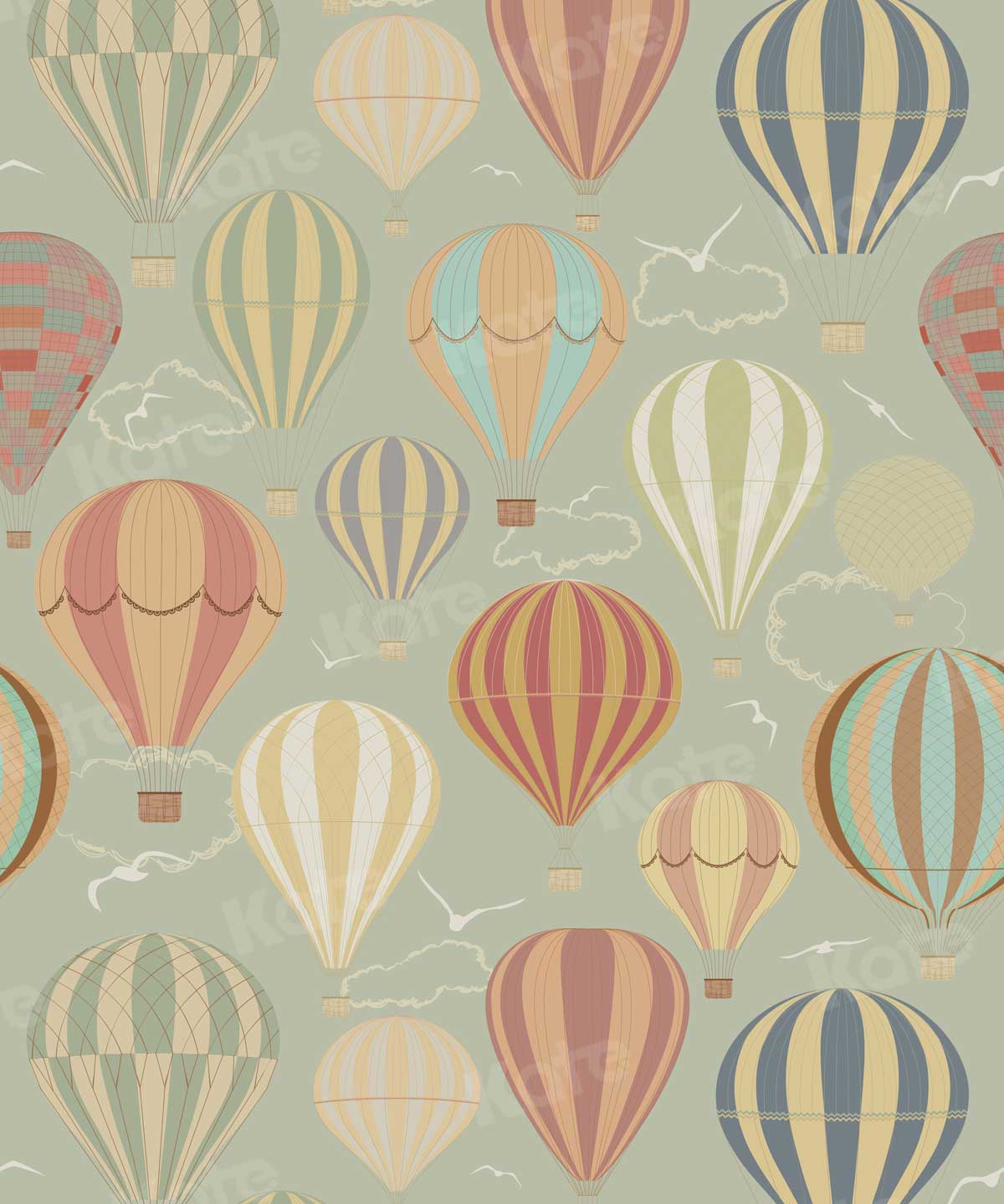 Kate Printed Pattern Hot Air Balloon Children Backdrop - Katebackdrop