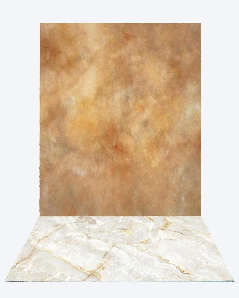 Katebackdrop¡êoKate lighter brown like texture backdrop photo studio+Kate White Marble Texture rubber floor mat