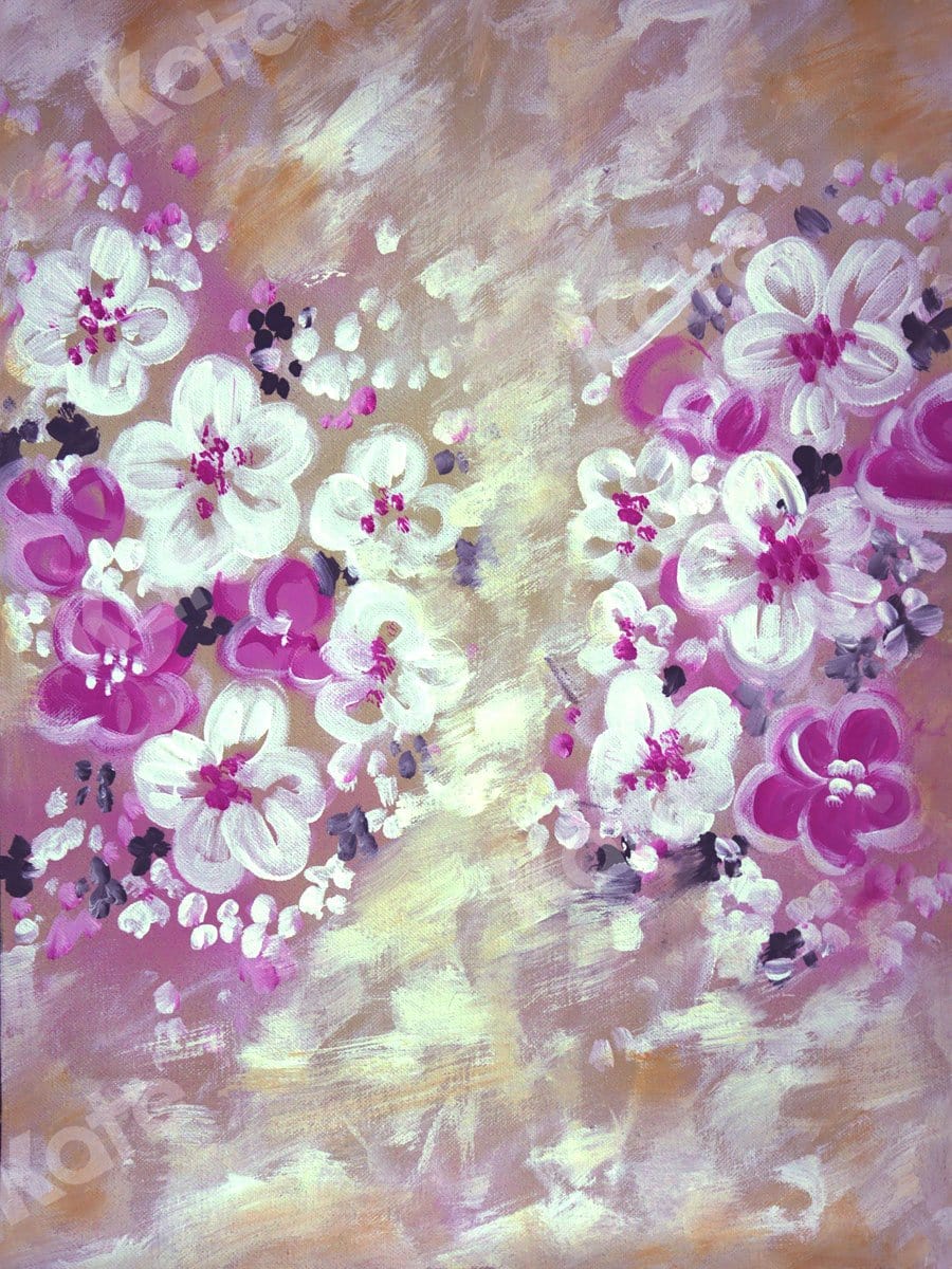 Kate Fine Art White and Rose Florals Backdrop for Photography - Kate Backdrop