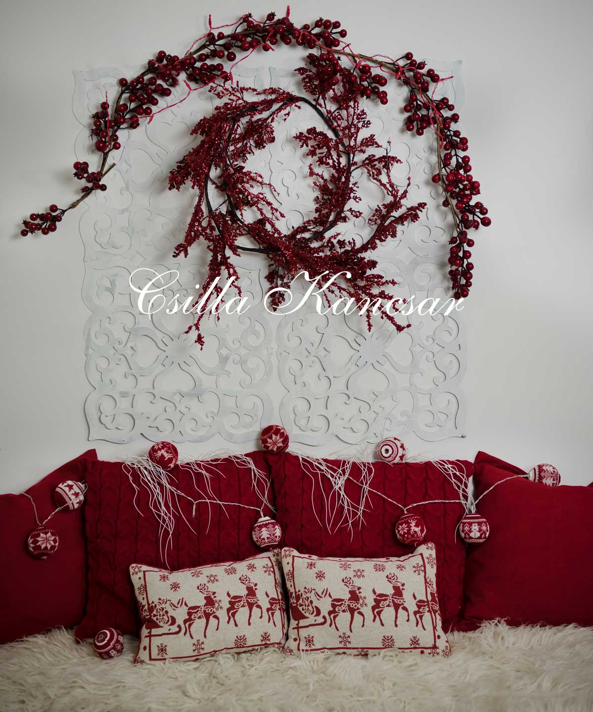Kate Headboard Red Backdrop Designed by Csilla Kancsar - Kate Backdrop