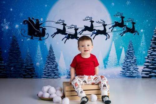 Katebackdrop£ºKate Winter Christmas with Moon and Reindeer Backdrop for Photography