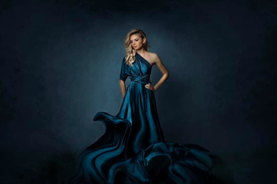 Kate Abstract Blue Green Aquamarine Textured Backdrop Designed by Kate Image - Kate Backdrop