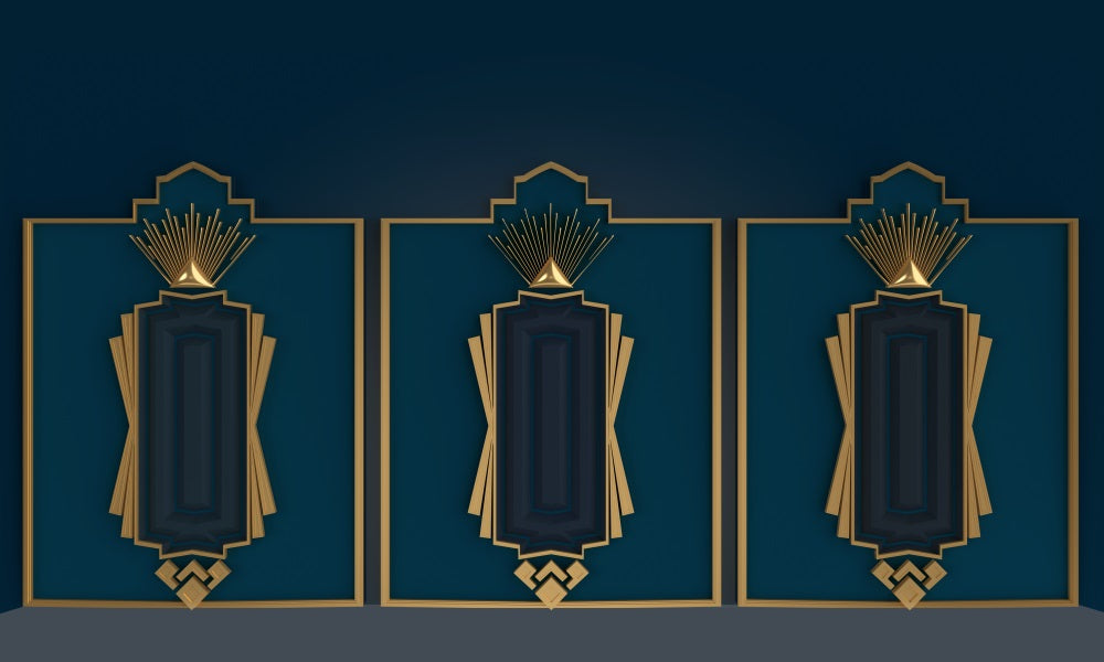 Sfondo murale Art Deco anni '20 con design Roaring Backdrop di Mini MakeBelieve per il Capodanno Flapper