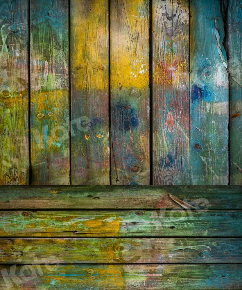 Kate Art Old Wood Backdrop Plank Texture Designed by Chain Photography