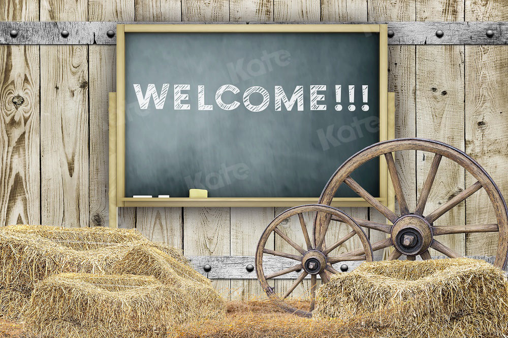 Kate Blackboard Straw Wheel Backdrop for Photography