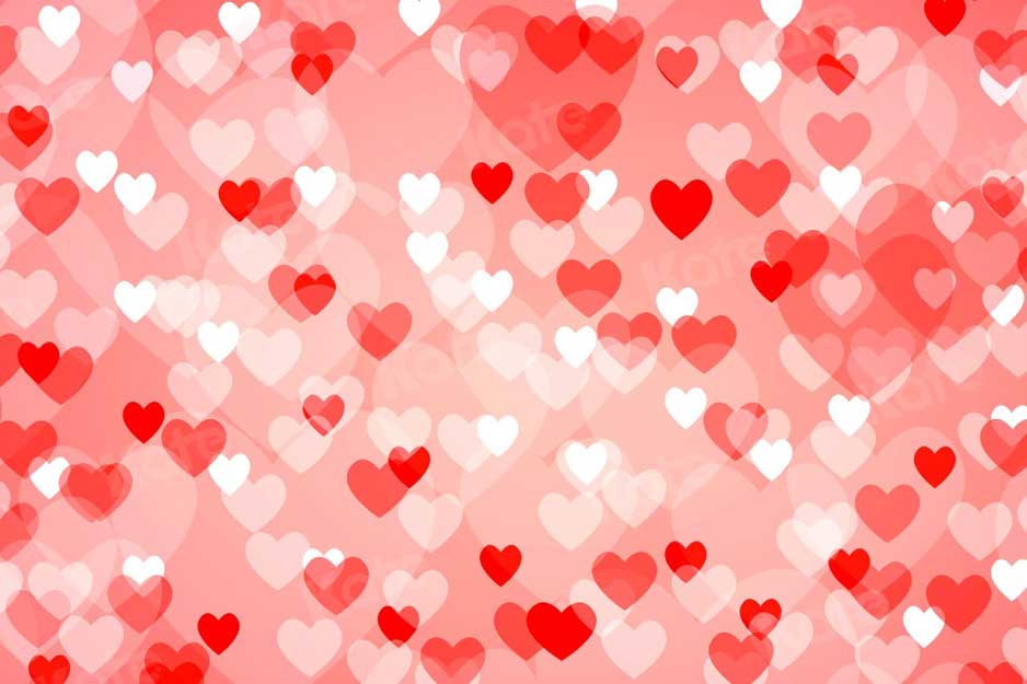 Fondo de San Valentín con desenfoque Bokeh rosa de corazones para fotografía.