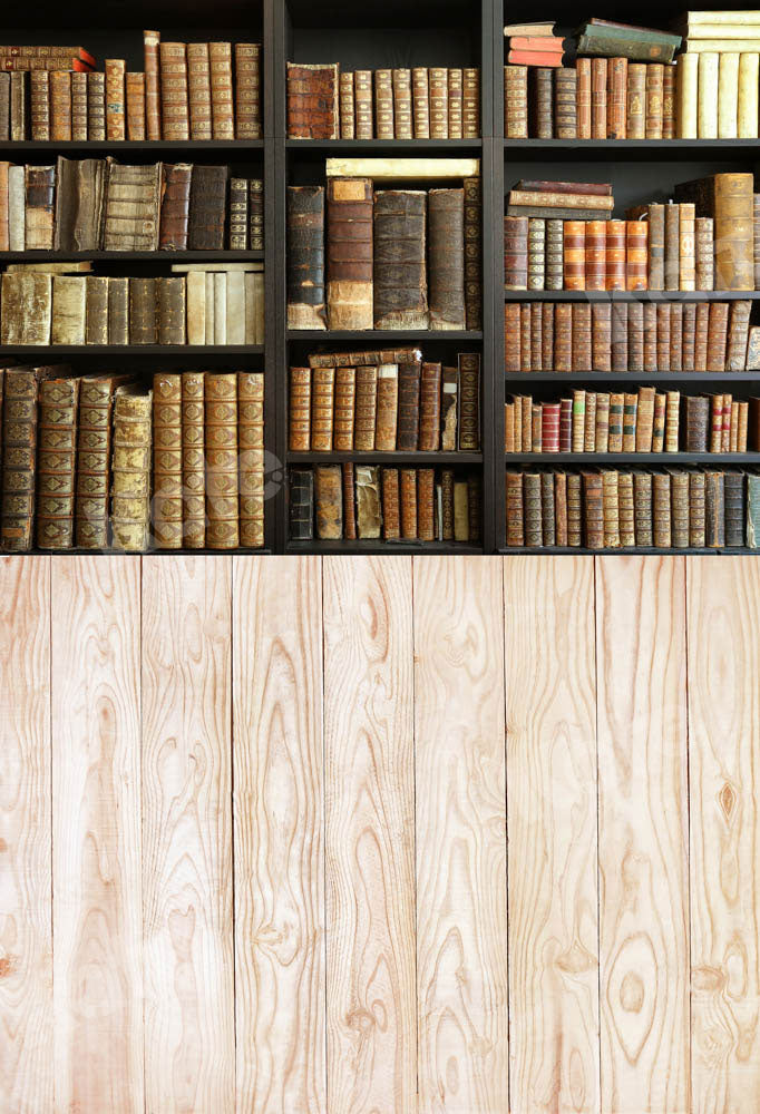 Kate Bookshelf Backdrop Wood Splicing Designed by Chain Photography