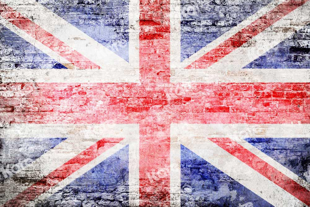 Kate British Flag Backdrop Brick Wall Designed by Chain Photography