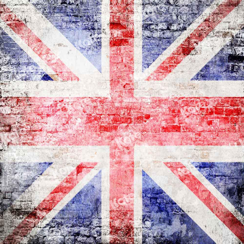 Kate British Flag Backdrop Brick Wall Designed by Chain Photography