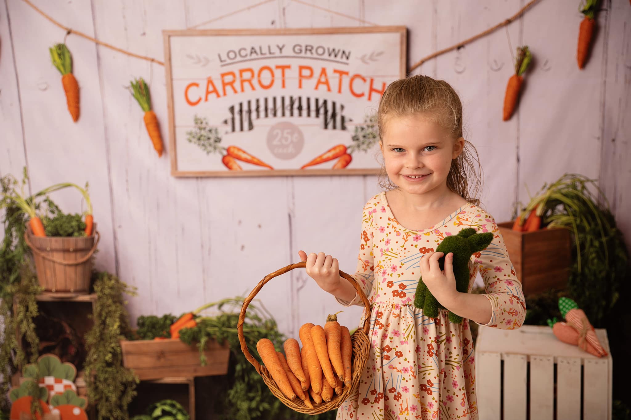 Kate Carrot Patch Easter Backdrop Designed by Megan Leigh Photography - Kate Backdrop