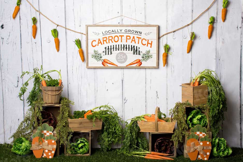Kate Carrot Patch Easter Backdrop Designed by Megan Leigh Photography - Kate Backdrop